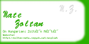 mate zoltan business card